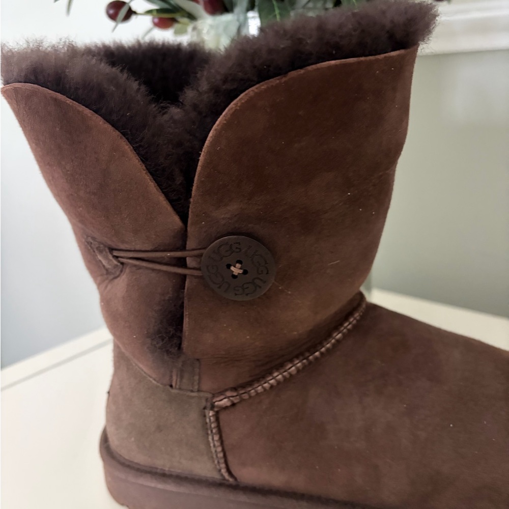 UGG Chocolate Brown Suede Boots - Picture 7 of 8